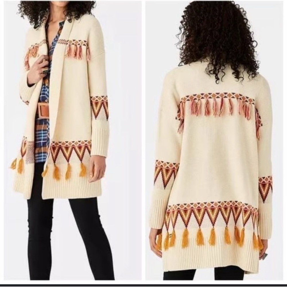 Matilda Jane Moments With You Gingersnap Aztec Fringe Sweater Cardigan